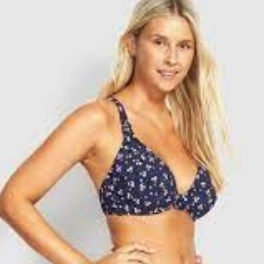 NWT Seafolly F Cup Halter in Indigo Remix - Picture 2 of 12